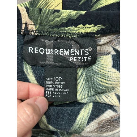 Requirements Petite Faux Wrap Midi Skirt Black Multi Sz 10P Floral Animal Print - Picture 6 of 10